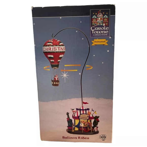 Lemax Carole Towne Balloon Rides Santa Christmas Village Animated Power Cord IOB - Picture 8 of 10